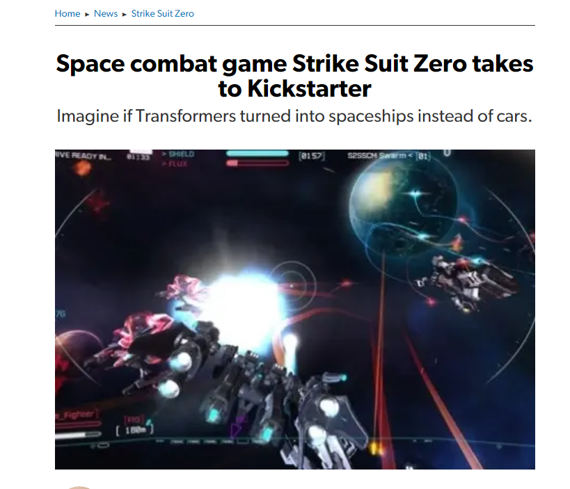 Strike Suit Zero - Kickstarter